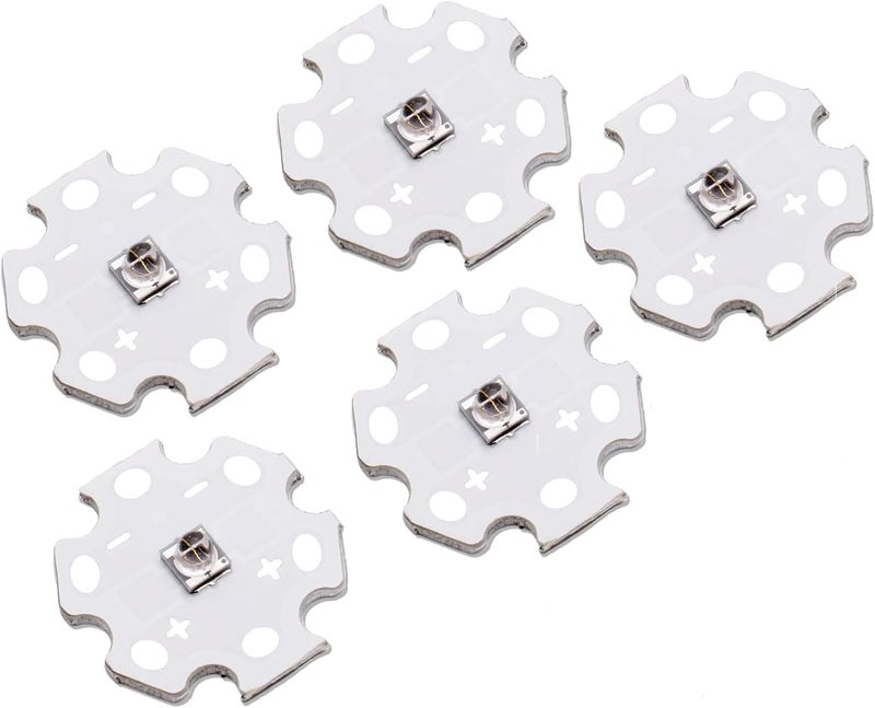 LEDGUHON 5Pcs 850nm IR High Power Tiny LED Chip 3535 SMD COB LED Infrared Emitting IR with Aluminum Plate 20mm Star PCB Base for Infrared Transmitter (1500mA,1.6-1.8V,60deg,845-850nm,45mil Chip) - Image 1